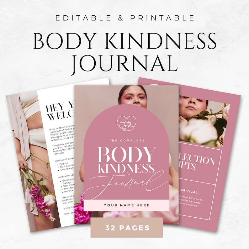 Body Kindness Journal Template Printable Self Love Body Positivity ...