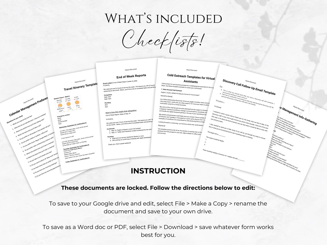 Virtual Assistant Starter Pack Virtual Assistant Checklists Virtual ...