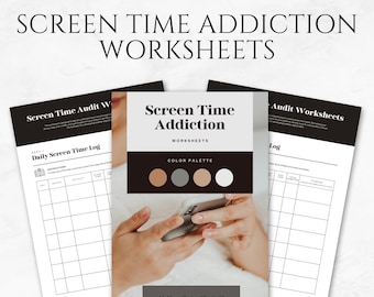 Screen Time Addiction Worksheets Template Screen Time Tracker Digital Detox Tech Addiction Gadget Use Screen Time Planner Phone Addiction
