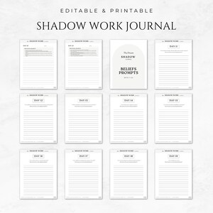 Pode incluir: Um di&aacute;rio de trabalho de sombra imprim&iacute;vel com 19 dias de prompts. O di&aacute;rio &eacute; projetado para ajud&aacute;-lo a explorar seu lado sombrio e trabalhar em quaisquer emo&ccedil;&otilde;es ou cren&ccedil;as negativas que voc&ecirc; possa ter.