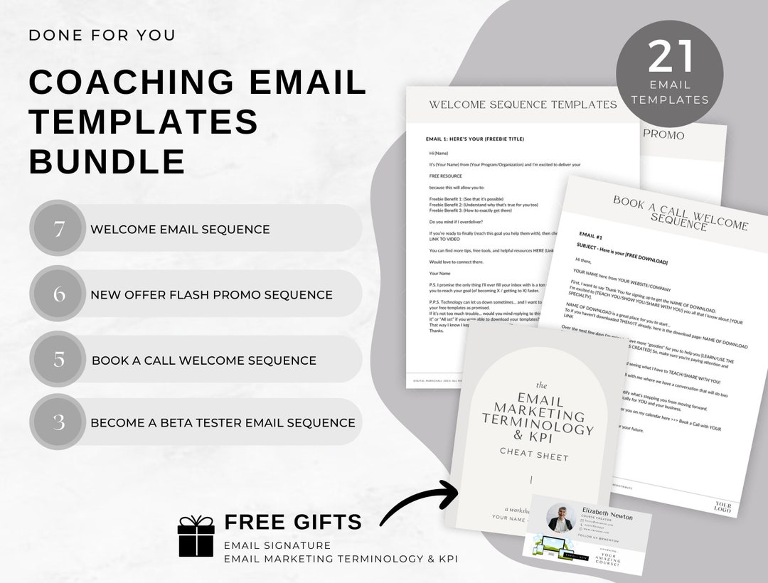 Coaching Email Templates Bundle Email Sequence New Etsy