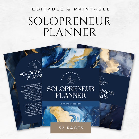 Solopreneur Planner Entrepreneur Planner Tools Solo Business Planner Productivity Planner Startup Planner Editable Planner Canva Templates