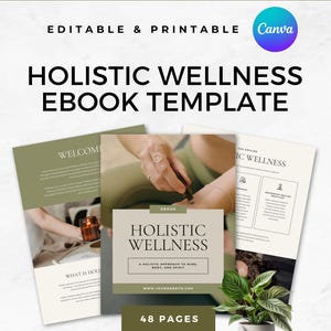 Holistic Wellness eBook Template Canva Wellness Coach Holistic Health Workbook Life Coaching eBook Holistic Coach Holistic Healing Branding