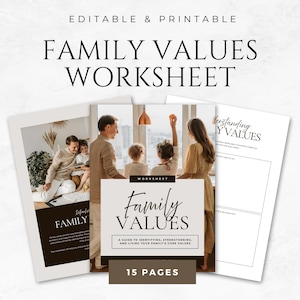Family Values Worksheet Canva Template for Counselors, Coaches & Family Sessions Therapy Worksheet for Families Family Bonding Worksheet