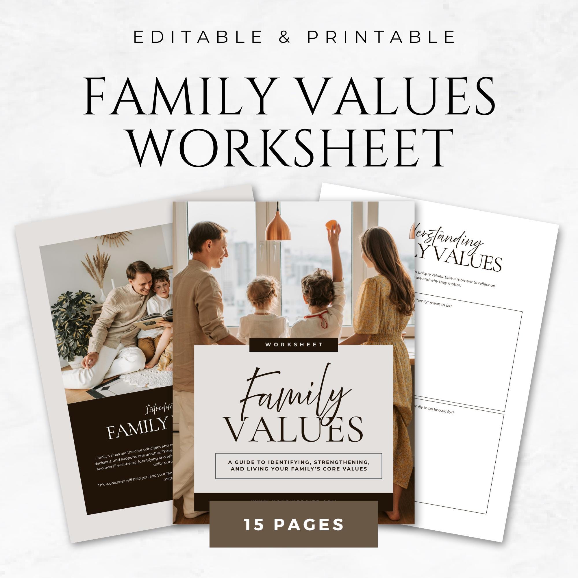 Exploring Family Values Family Values Worksheet Canva Template for Counselors, Coaches & Family ...