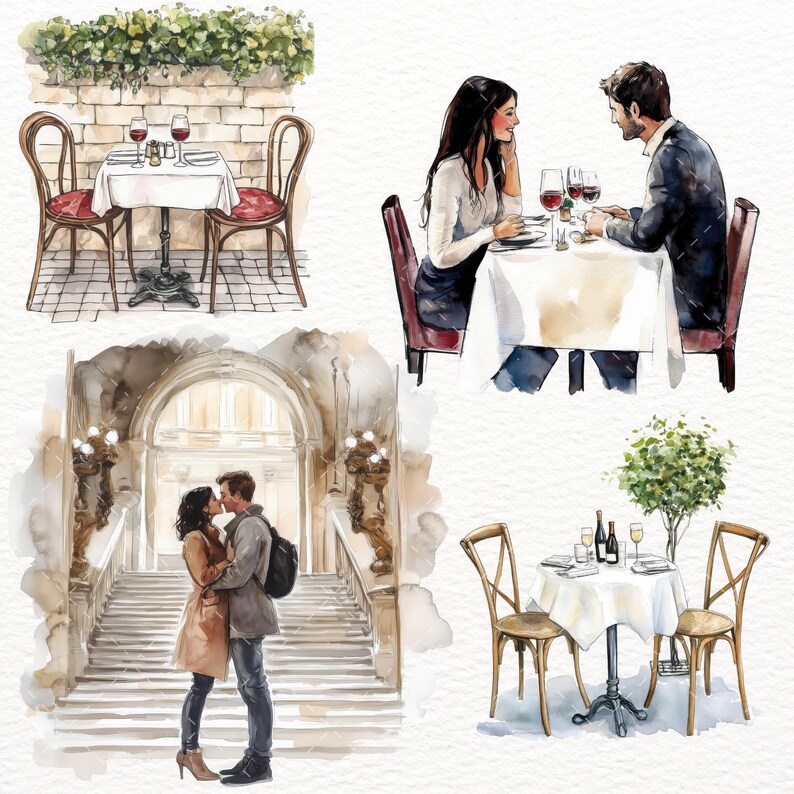 Date Night Clipart Romantic Clipart Couples Clipart Love Clipart Valentines Day Graphic Cute Couple Relationship Clipart Wedding Anniversary image 9