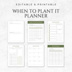 May include: Printable garden planner with sections for daily, weekly, and yearly gardening tasks, as well as a seed saving log and a garden task list and calendar.