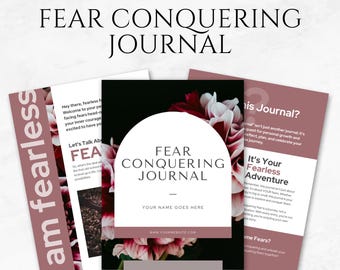 Fear Conquering Journal Canva Template Overcoming Fear Journal Anxiety Journal Fear Tracker Stress Relief Journal Mental Health Tracker