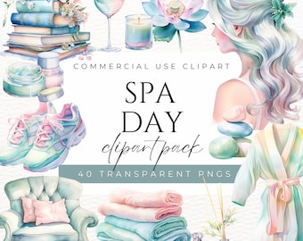 Spa Day Clipart Self-Care Clipart Wellness Clipart Beauty Clipart Pampering Relaxation Clipart Skincare Clipart Spa Treatment Clipart PNG