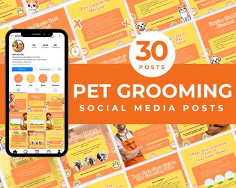 Pet Grooming Instagram Templates Pet Groomer Business Templates Pet Care Templates Pet Grooming Graphics Dog Grooming Cat Grooming Templates