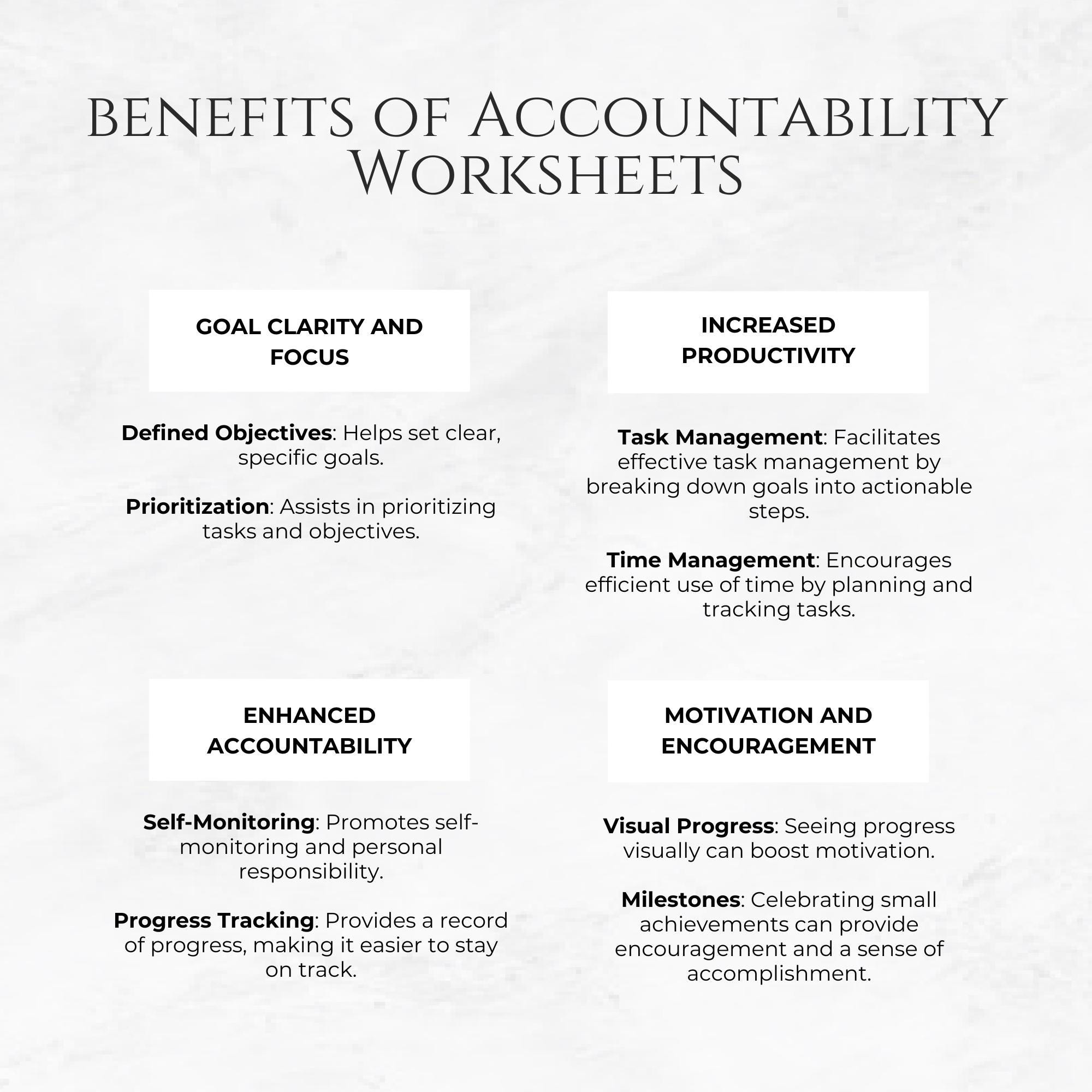 Accountability Worksheets Template Productivity Planner Daily Task ...