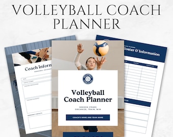 Volleyball Coach Planner Template Printable Sports Coaching Planner Volleyball Training Volleyball Season Planner Sports Game Planner Canva