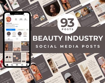 Beauty Industry Instagram Posts Templates Salon Social Media Posts Makeup Artist Spa Business Beauty Influencer Skincare Cosmetic Brand Post