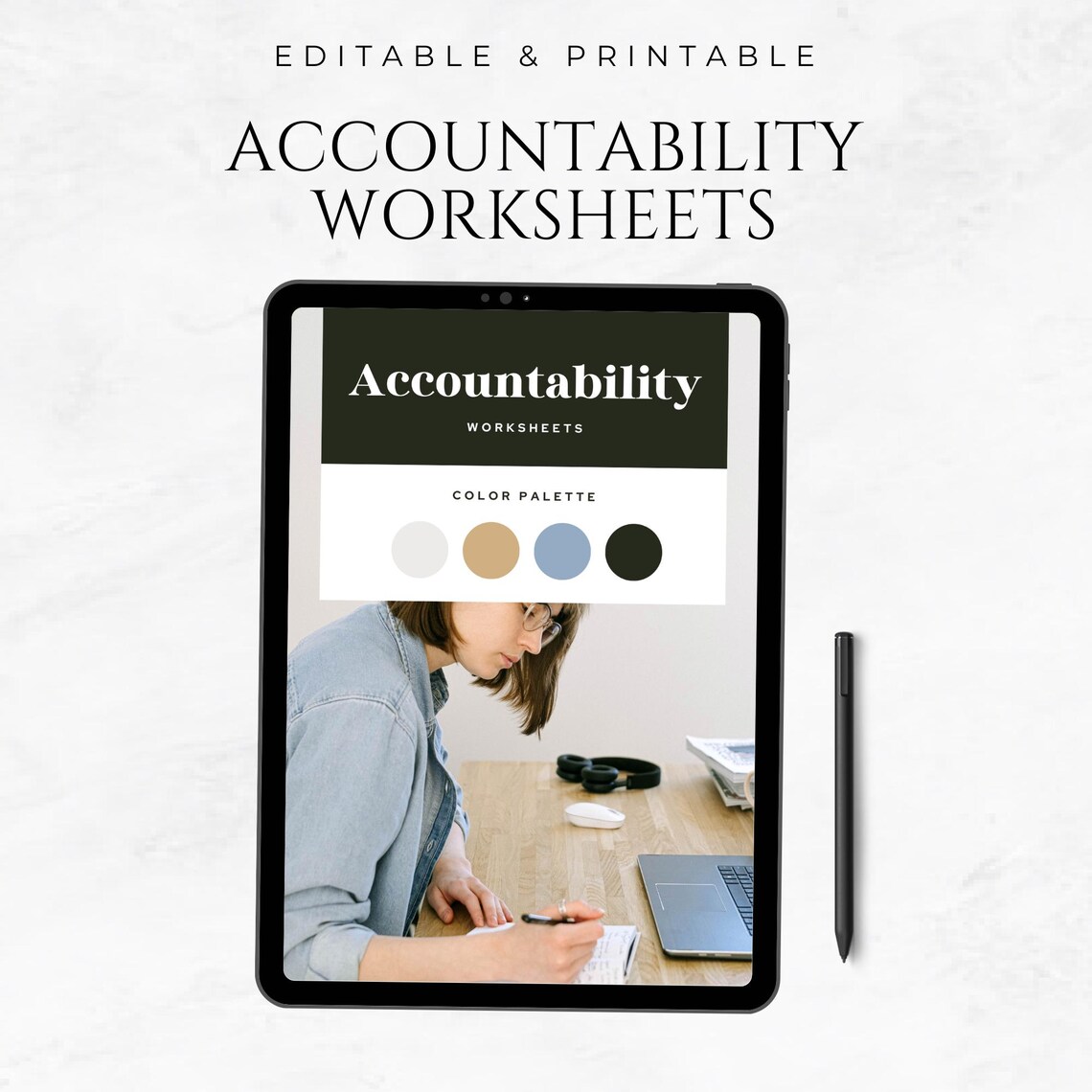 Accountability Worksheets Template Productivity Planner Daily Task ...