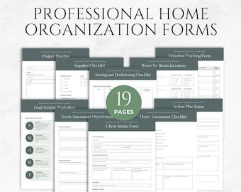 Professional Home Organization Forms Templates Printable Decluttering Planner Home Management Forms Home Planner  Home Organizer Templates