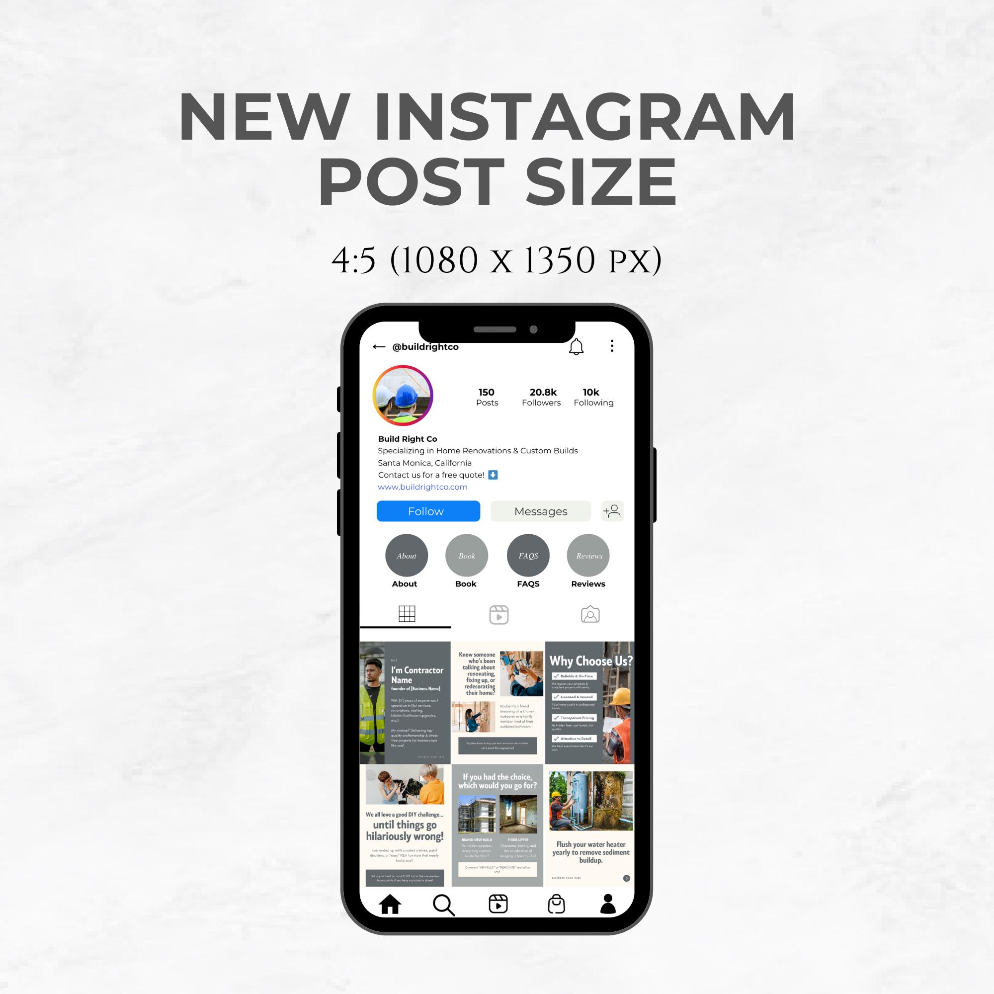 Contractor Posts Contractor Instagram Posts Templates Construction Business Templates ...