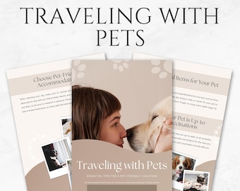 ペットとの旅行テンプレート Canva ペット旅行ガイド 犬旅行プランナー ペットチェックリスト ペットフレンドリー電子書籍 ペットのロードトリップ 旅 ペットとのフライト