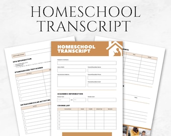 Printable Homeschool Transcript Template: Editable High School Records (Canva)