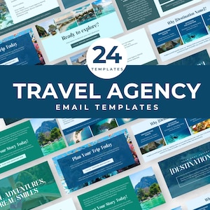 Travel Agency Email Templates Canva Editable Travel Agent Business Email Travel Itinerary Travel Graphics Travel Destination Marketing Email