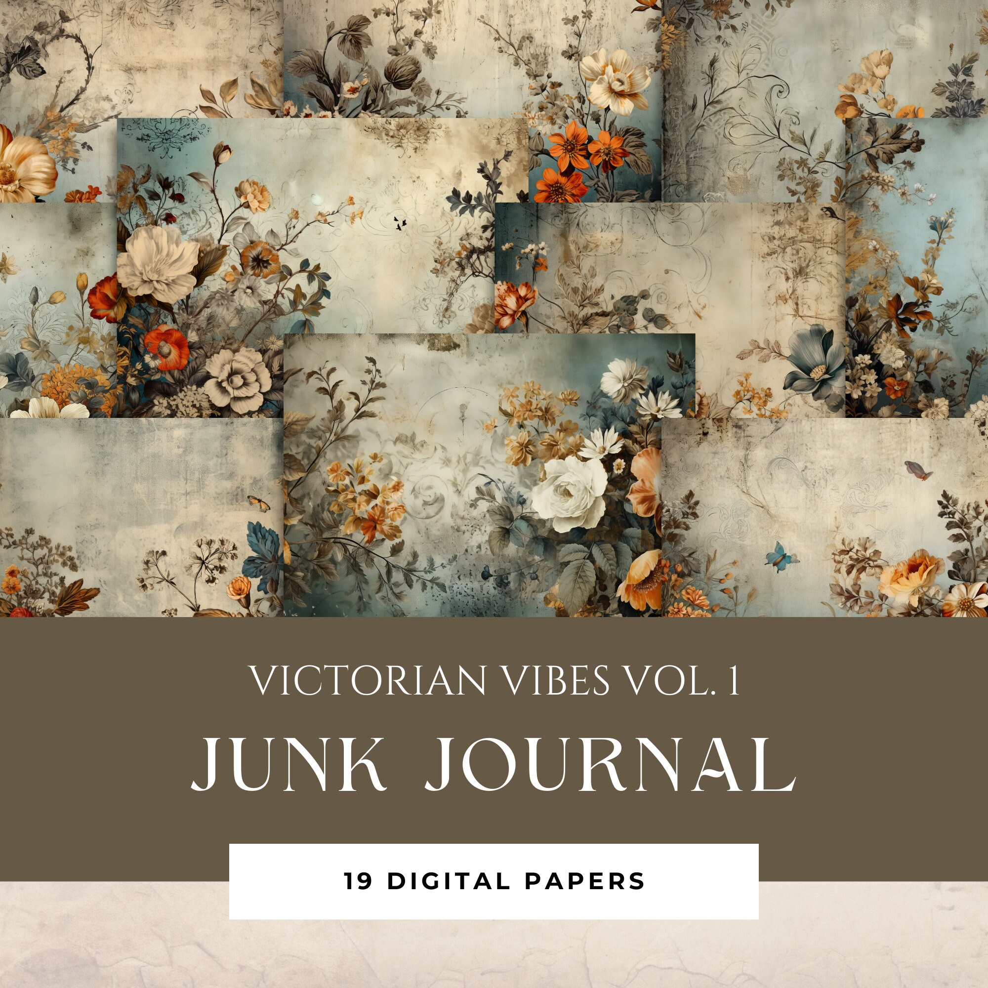 Victorian Junk Journal Digital Paper, Digital Junk Journal Pages ...
