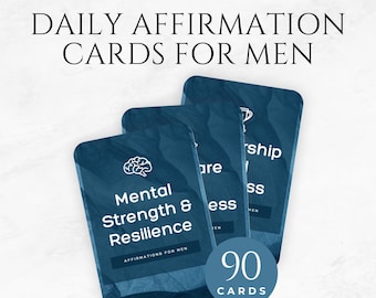 Daily Affirmation Cards For Men Template Printable Men's Mental Health Positive Affirmations Motivational Cards Mindfulness Cards Self Love
