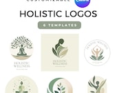Holistic Logos Templates Canva Minimalist Logo Design Wellness Brand Logo Holistic Wellness Logos Spiritual Business Logo Yoga Studio Logo