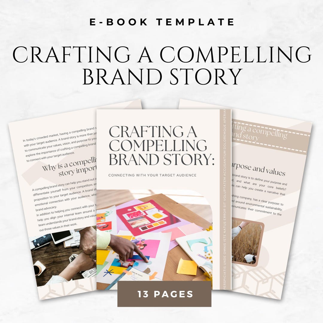 Crafting a Compelling Brand Story E-book Template Editable Canva Brand ...
