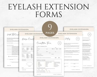 Esthetician Forms Editable Estheticians Consent Form Patch Test Form Eyelash Extension Cancellation Policy Lash Consultation Form Salon Form