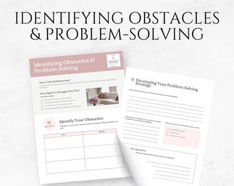 Identifying Obstacles and Problem-Solving Worksheet Template Printable Goal Setting Motivation Worksheet Mindset Shift Mental Clarity Canva