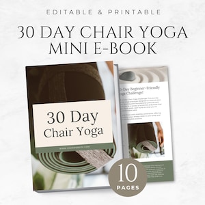 Chair Yoga Book Template Printable Yoga Book Yoga Guide Yoga for Beginners Book Chair Yoga Template Yoga Practice Planner Digital Yoga Guide