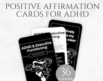 ADHD & Executive Functioning Affirmation Cards Positive Affirmation Card For ADHD Mental Health Affirmation Coping Tool Mindfulness for ADHD