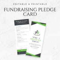 Editable Donation Card Printable Pledge Form, Donation Form, Donation ...