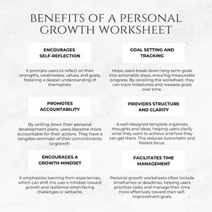 Personal Growth Worksheet Template Printable Self-development Worksheet ...