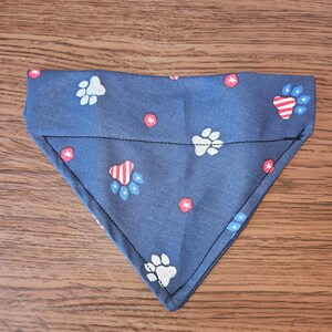 Paw print fourth of July medium dog bandana