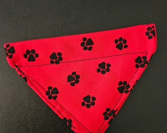 Red paw print Small dog bandana