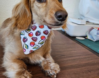 Cherries and berries small dog bandana