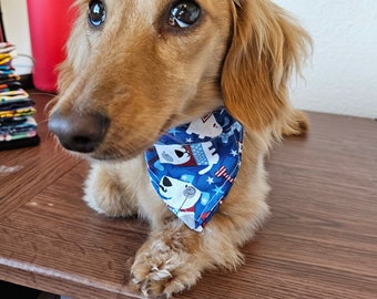 Dog 4th of July small dog bandana