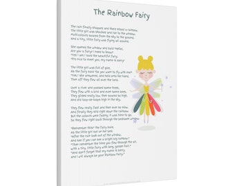 The Rainbow Fairy - Children&#39;s Poem - Canvas Print - Gift for Girl&#39;s Bedroom