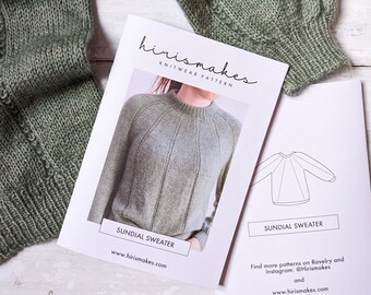 Physical Knitting Pattern | Sundial Sweater | Aran Weight Sweater | Autumnal | Fall Knitting Pattern