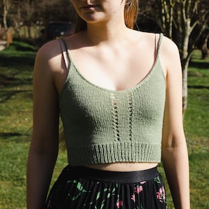 Knitting Pattern | Eyelet Bralette | Knit Crop Top | Knit Top | Simple Bralette