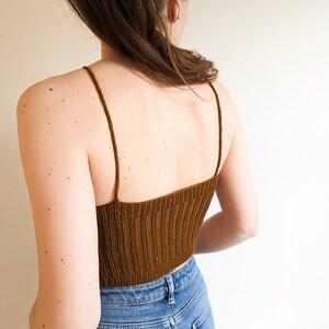 Knitting Pattern Arrow Bralette Halter Bralette Knit Crop Top Knit Top Simple Bralette image 9