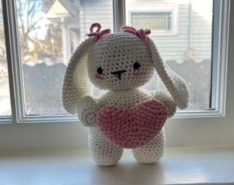 Crocheted Bunny With Heart