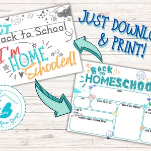 Back to Homeschool Sign - Not Back to School - Printable First Day of Home School Sign - Instant Download (PDF, PNG)