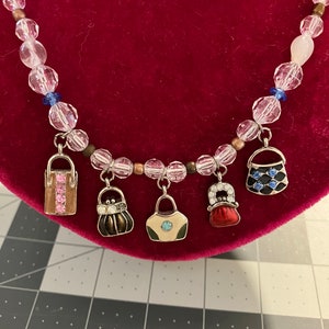 Purse Charms Stretchy Necklace