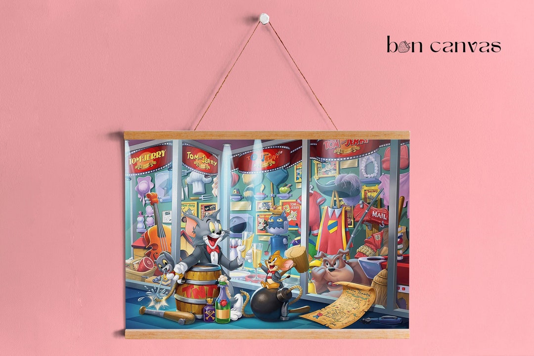 Tom and Jerry Canvas Tom and Jerry Movie Poster Print Movie Etsy