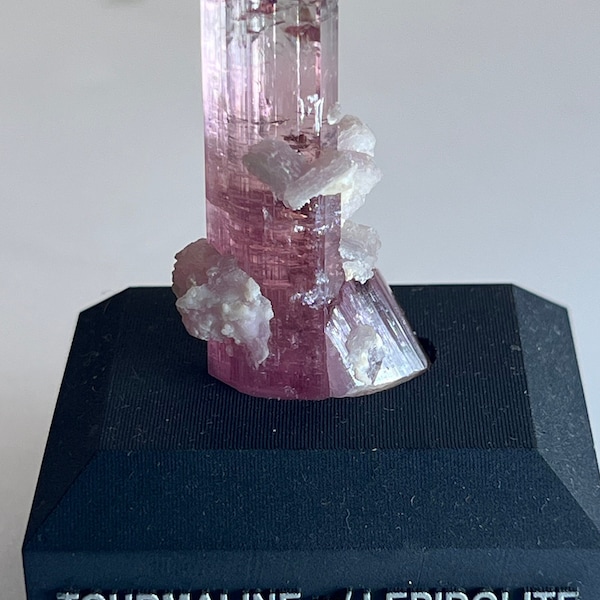 Pink TOURMALINE with pink Lepidolite and crystalized Albite