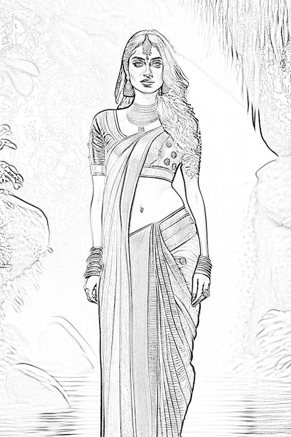 Indian Girl Drawing by Anu Swarna - Fine Art America