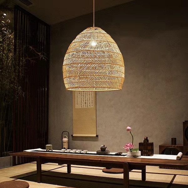 Lamp Rotin - Etsy