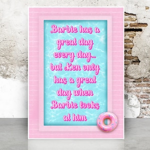 Barbiecore, Arredamento rosa, Arte da parete per ragazze, Arredamento camera preppy, Arredamento glam, Stampa preppy, Poster Barbie, Citazione del film Barbie, Arte retrò, Femminista