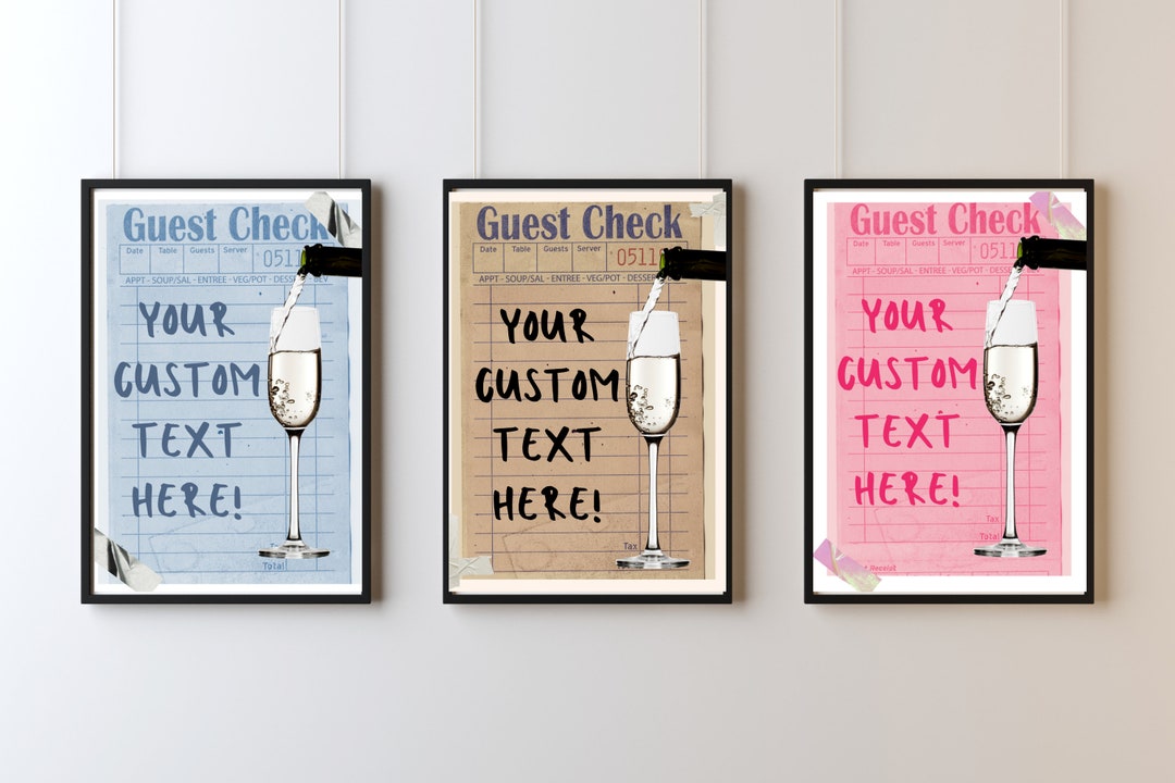 Custom Guest Check Art Print Custom Wall Art Digital Etsy